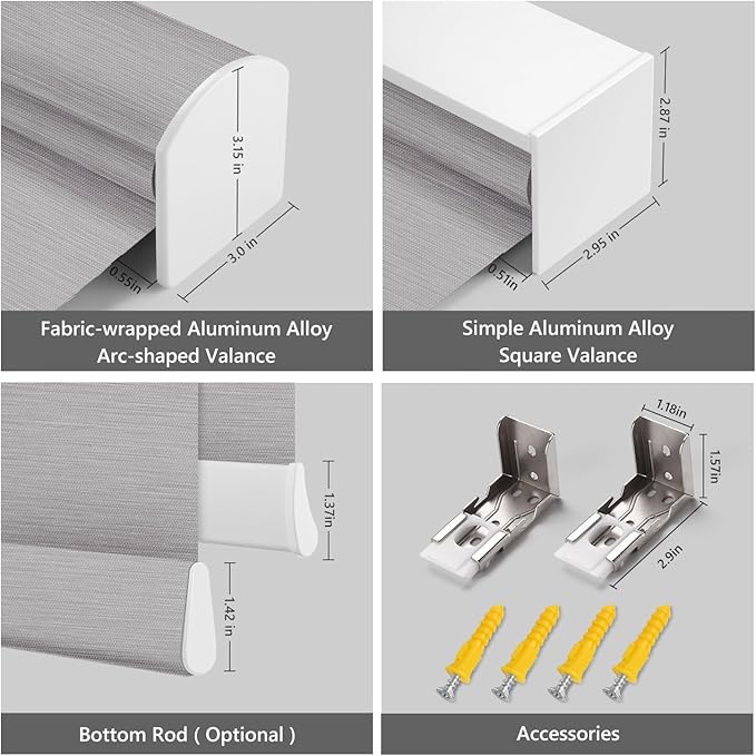 ZSTARR Motorized Roller Shades Blackout Smart Roller Blinds with Remote Control Rechargeable Blind Compatible with Alexa Automatic Window Shades for Home Custom Size (LF Champagne Grey)