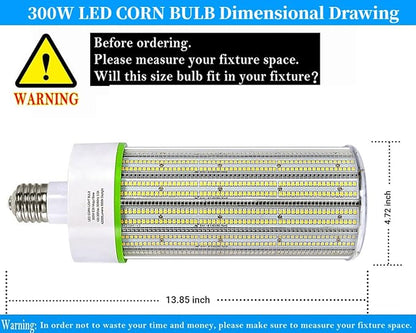 TJBB LED Corn Light Bulb 300W, Mogul Base E39 Bulb Lamp, 5000K Daylight 42,000LM Replacement 1000W HID/MH/HPS Bulb, for Industrial or Commercial Large Area Lighting Retrofitted