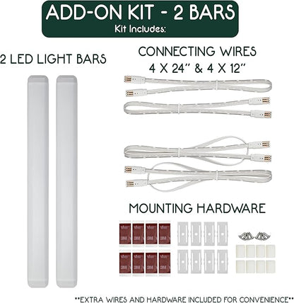 2 Bar ADD-ON Kit - for Use with VER-4BAR-KIT Only - Not for Use with Flat Panels or Other Lighting Kits