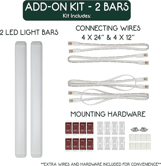 2 Bar ADD-ON Kit - for Use with VER-4BAR-KIT Only - Not for Use with Flat Panels or Other Lighting Kits