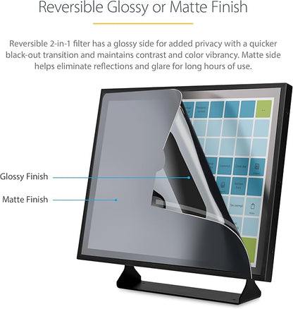 StarTech.com 19-inch 5:4 Computer Monitor Privacy Filter, Anti-Glare Privacy Screen w/51% Blue Light Reduction, Monitor Screen Protector w/+/- 30 Deg. Viewing Angle (1954-PRIVACY-SCREEN)