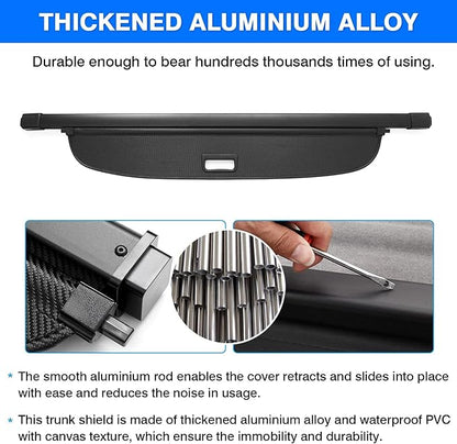 Powerty Retractable Cargo Cover for 2013-2021 Mitsubishi Outlander 2.0 Displacement (Manual Tailgate), Carbon Fiber Trunk Cover Privacy Screen for Outlander Accessories (Not for Electric Liftgate)