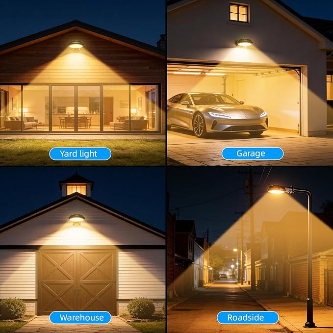 Karjoefar LED Barn Light, Dusk to Dawn Outdoor Lighting with 100W 10000LM 5000K Warm Light, IP65 Waterproof Outdoor Security Flood Lights for Garage Yard Street Warehouse Use
