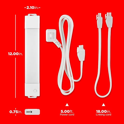 UltraPro 12 inch Plug-in Wi-Fi Under Cabinet Lights, Many White