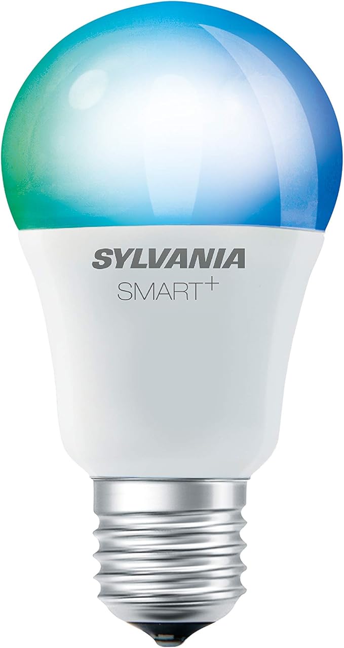 SYLVANIA SMART+ Bluetooth Full Color and Tunable White A19 LED Bulb, Fully Dimmable, Compatible with Alexa, Apple HomeKit and Google Assistant, 1 pack