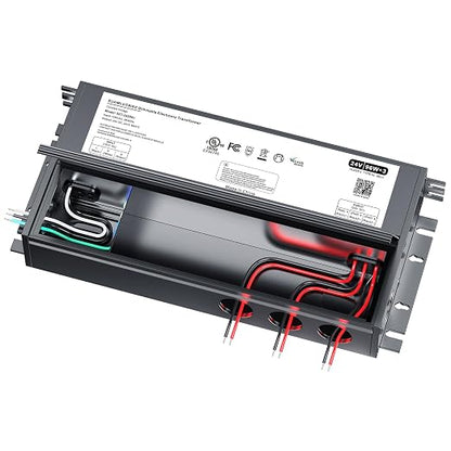 288W Dimmable LED Driver 24V with Junction Box,Triac ELV/MLV LED Transformer Compatible with Lutron&Leviton Switches,Dimmable Power Supply for Indoor/Outdoor Lights,UL&FCC-Listed
