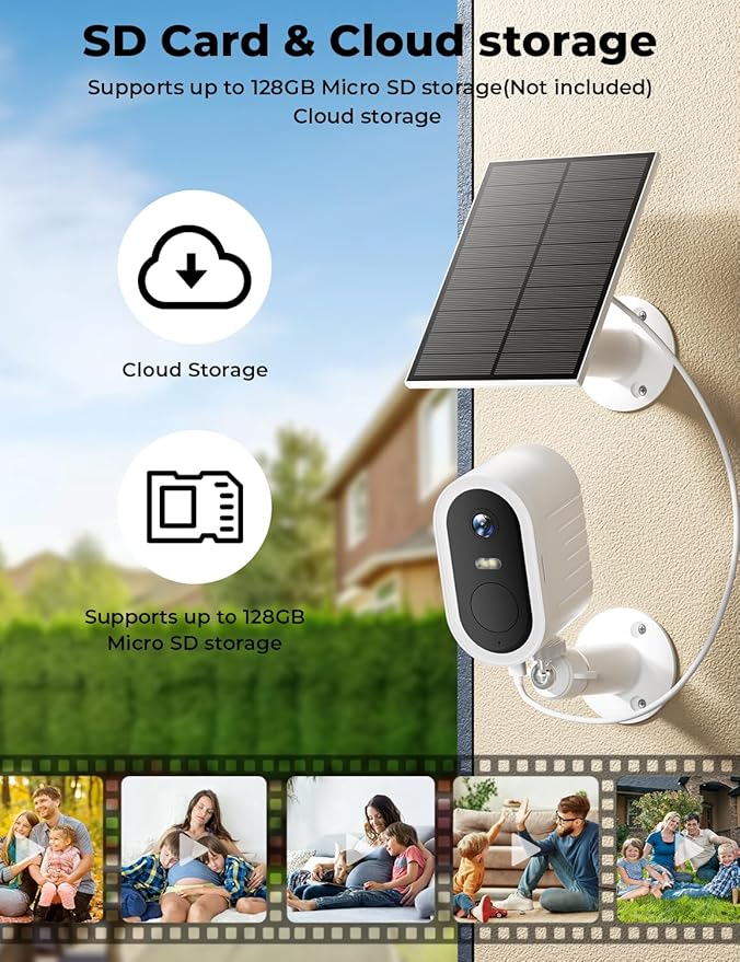 Security Cameras Wireless Outdoor No Subscription,5G/2.4G WiFi 4MP Solar Cameras for Home Security 2Cam-Kit,180-Day Powered,128GB Local Storage,Color Night Vision Home Security Cameras System