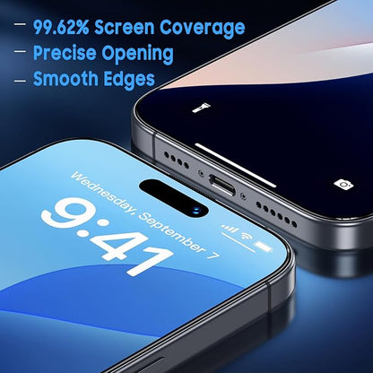 Uyiton Compatible with iPhone 16 Pro Max Matte Screen Protector - Anti-Fingerprint Shatterproof Full Coverage Smooth as Silk 9H Tempered Glass Screen Cover, 2 Pack