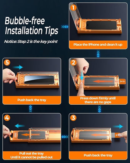 MRGLAS TOP 9H+ Glass 2+2 Packs for iPhone Air Screen Protector with Camera Lens Protector [Zero Bubble, Auto-Dust Removal] [10X Military Protection] iPhone Air 6.5" Tempered Glass Full Edge Coverage