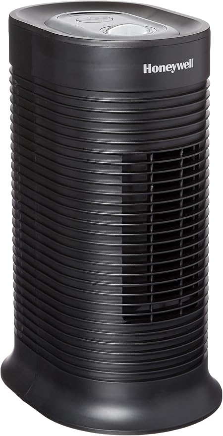Honeywell HPA060 HEPA Tower Air Purifier, Airborne Allergen Reducer for Small Rooms (75 sq ft), Black - Wildlfire/Smoke, Pollen, Pet Dander, and Dust Air Purifier