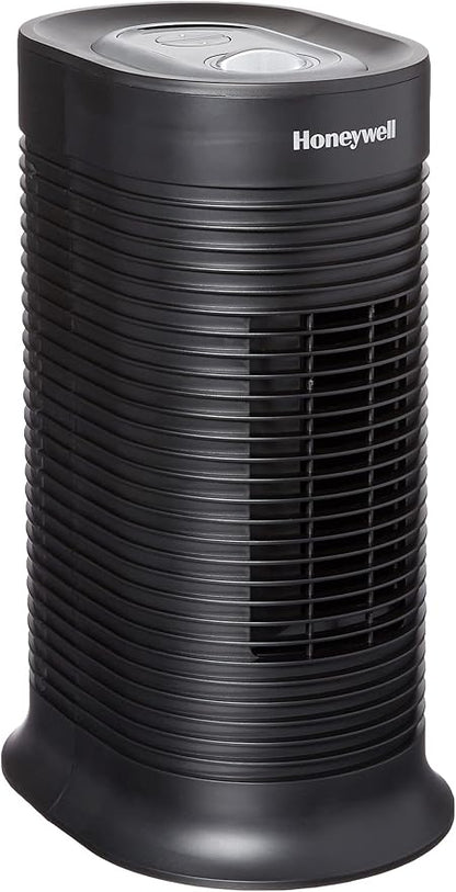 Honeywell HPA060 HEPA Tower Air Purifier, Airborne Allergen Reducer for Small Rooms (75 sq ft), Black - Wildlfire/Smoke, Pollen, Pet Dander, and Dust Air Purifier