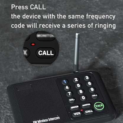 Generic Wireless Intercom System, 3 Units Set Intercoms for Home House Business Office Audio Intercom Communication, 10 Channel, 2 Mile Range 3 Stations with Monitor Function