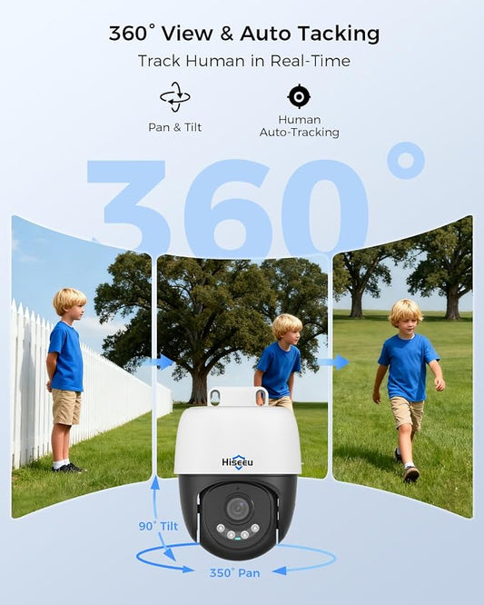 Hiseeu 6MP PoE Secuirty Camera System,2PCS 5MP PoE Wired Security Cameras
