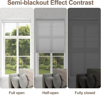 Godark Motorized Light Filtering Cellular Shades Compatible with Alexa/Google Home Electric Blinds Smart Honeycomb Shades for Windows Automatic Blinds with Remote Custom Size-White