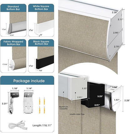 SmartWings Motorized 100% Blackout Shades Blinds, Custom Size, Cordless Window Shades with Rechargeable Battery, Work with Matter/Apple HomeKit, Alexa, Thread/Zigbee, Remote Optional, Safar Biscuit