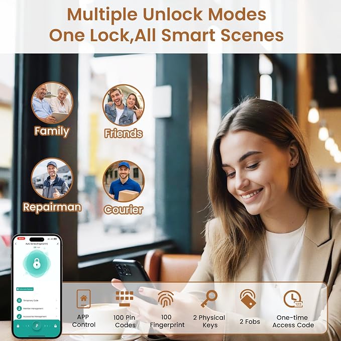 Keyless Entry Deadbolt Door Lock with Knobs, Biquole Smart Door Knob Lock