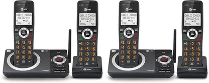 AT&T CL82219 DECT 6.0 2-Handset Cordless Phone for Home with Answering Machine, Call Blocking, Caller ID Announcer, Intercom and Long Range, Black (Pack of 2)