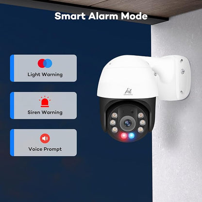ONWOTE 6MP 355° Pan 95° Tilt 3X Digital Zoom PTZ PoE IP Security Camera