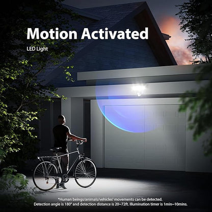 Onforu 100W LED Motion Sensor Outdoor Lights, Dusk to Dawn Flood Light Outdoor Motion Sensor, Hardwired Security Lights Floodlights Outside 11000LM 6500K Daylight IP65 Waterproof (White) (Pack of 2)