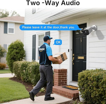 PoE Security Camera System, 6pcs Wired 3MP Outdoor IP Cameras with Color Night Vision, AI Human Detection, Two-Way Audio, 4K 8CH NVR with 3TB HDD for 24-7 Recording, No Monthly Fee