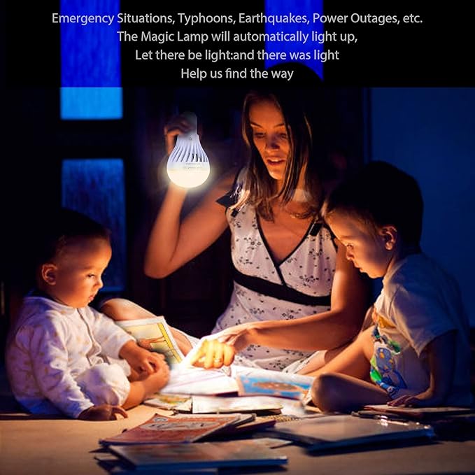 BSOD AC 85-265V 7W LED Magic Bulb with Remote Controller Cool White Emergency Light with Rechargeable Built-in Battery E27 Lamp for Home Indoor Lighting (White 8 Pack)