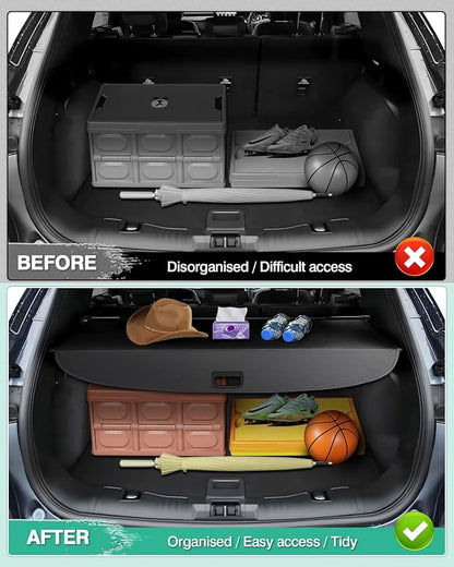 Powerty Cargo Cover for 2020-2024 2025 Ford Escape Accessories Trunk Cover Retractable Trunk Shielding Shade Cargo Luggage Cover Black