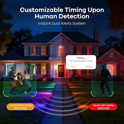 Linkind Smart Solar Lights Outdoor SL5 with Motion Sensor, APP Control Color Changing Solar Spot Lights Outdoor Waterproof, IP65 Landscape Lighting for Yard, Garden, Patio, Path(2 Pack)
