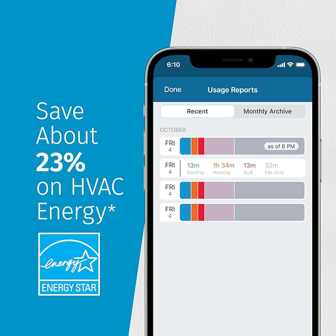 Sensi Touch 2 Smart Thermostat Wi-Fi, Alexa, Energy Star Certified, ST76