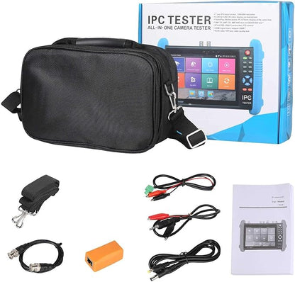 EVERSECU 7 inch IPS Touch Screen H.265 4K IP Camera Tester CCTV CVBS Analog Tester Built in WiFi with POE/WIFI/8G TF Card/HDMI Output/RJ45 TDR/Dual Window Test/Firmware CCTV Test Monitor