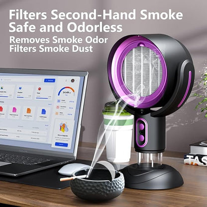 Purifier for Smoke, Smoke out Fan, for Smoking Indoors, Rechargeable Air Pur-ifier, smoke Away Purifier (Gold-Plug In)