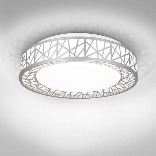 ASD 14 Inch LED Flush Mount Ceiling Light Fixture for Bedroom, 24W 1534LM 5CCT 2700K-5000K, Triac Dimmable Lights, Dining, Living Room, Kitchen Lamps, Modern Home Lighting Fixtures, Nickel, ETL