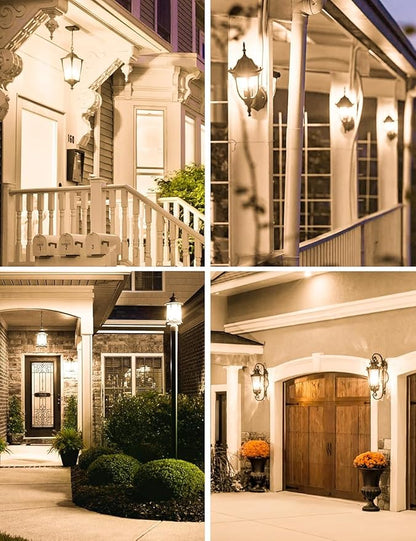 Dusk to Dawn Sensor LED Outdoor Light Bulb, Warm White 3000K, A19 13W(100 Watt Equivalent) Bright Porch Lighting, 1200LM, Auto-On/Off Photocell Sensor for Garage Yard Patio Garden- 6 Pack