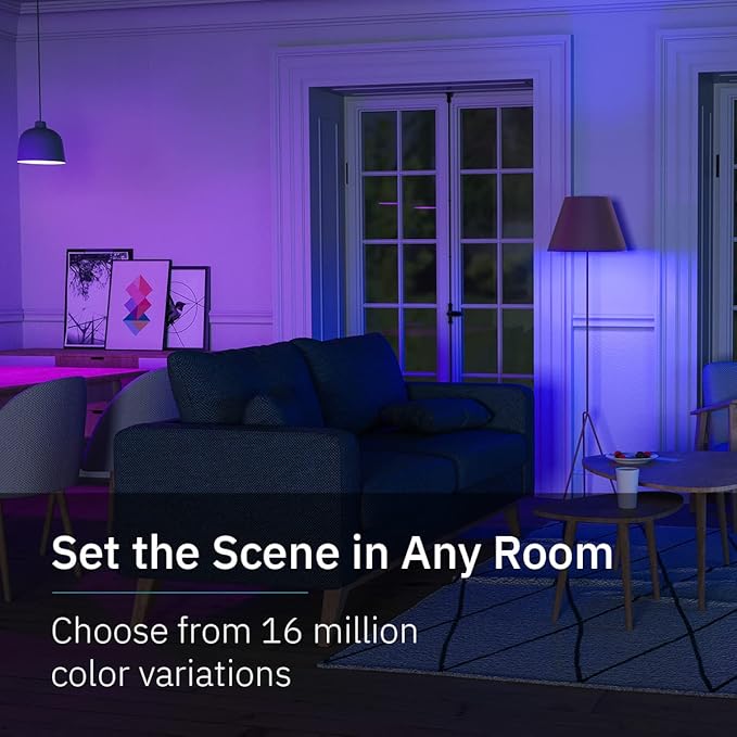 abode Color Bulb - Smart LED Lights Let You Customize Color, Brightness, Temperature, Timing and Automation App – Connect Via WiFi, Works with Google Assistant and Alexa - 2 Pack