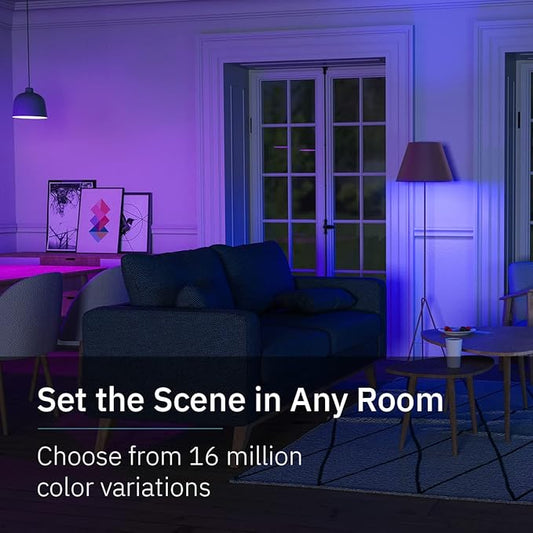 abode Color Bulb - Smart LED Lights Let You Customize Color, Brightness, Temperature, Timing and Automation App – Connect Via WiFi, Works with Google Assistant and Alexa - 2 Pack