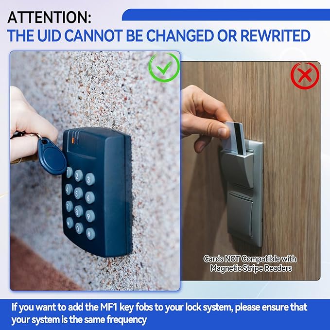 JOJOCY 50 PCS 13.56MHz MFR Ultralight C ULC Key Fobs, NFC Tags, ISO14443A RFID Access Control Key Cards for Smart Door Locks (Black)