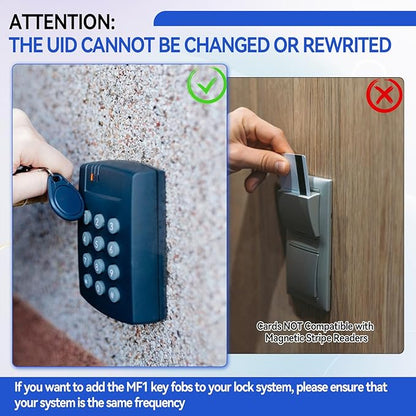 JOJOCY 50 PCS 13.56MHz MFR Ultralight C ULC Key Fobs, NFC Tags, ISO14443A RFID Access Control Key Cards for Smart Door Locks (Black)