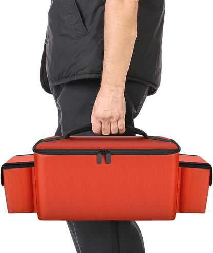 Air Compressor Bag for Milwaukee M18 Inflator 2848-20/2771-20 | Oxford Fabric, Dual Battery Pockets for 3.0-9.0Ah Packs, Accessory Organization for Garage and Vehicle, Red, Case Only