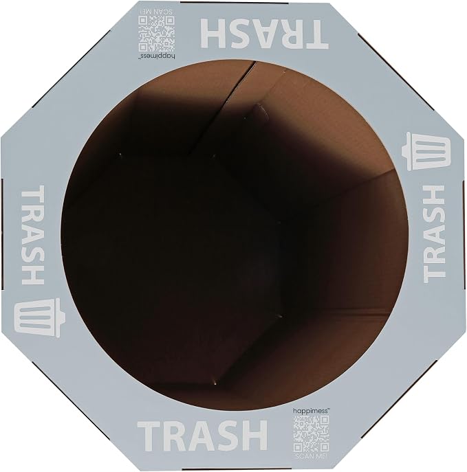 happimess Fleur 25 Gal Trash Can Bin, Fog Gray, Set of 2