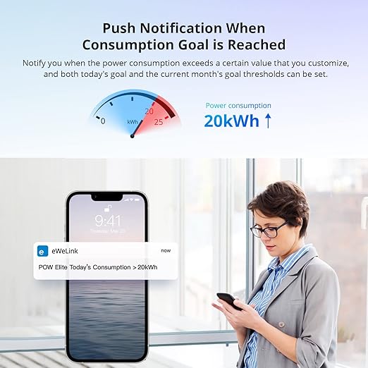 SONOFF POWR316D Elite 16A WiFi Smart Power Meter Switch Smart WiFi Wireless Light Switch with Energy Monitoring,Universal DIY Module for Smart Home, Works with Amazon Alexa & Google Home
