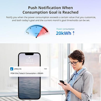 SONOFF POWR316D Elite 16A WiFi Smart Power Meter Switch Smart WiFi Wireless Light Switch with Energy Monitoring,Universal DIY Module for Smart Home, Works with Amazon Alexa & Google Home