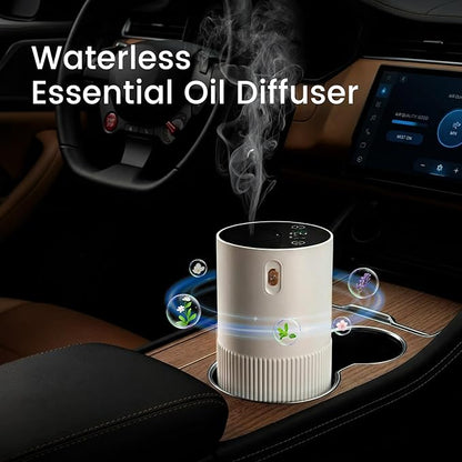 Waterless Diffuser for Essential Oil, Aluminum Alloy & Fabric, 0.33 Fl Oz/ 10mL, Cold Air Waterless Diffusers, Scent Diffuser with Timer & 4 Mist Levels for Home, Room, Car, Office - Whine