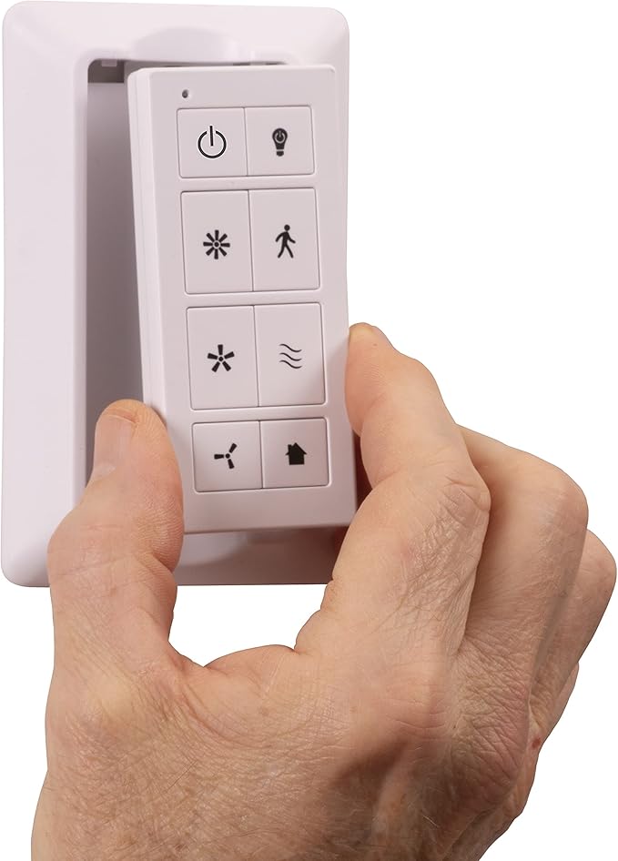 Prominence Home Universal Ceiling Fan Remote Control Kit with Receiver, Wall Dock and Batteries, For Downrod Ceiling Fans ONLY - 51433-01 - White
