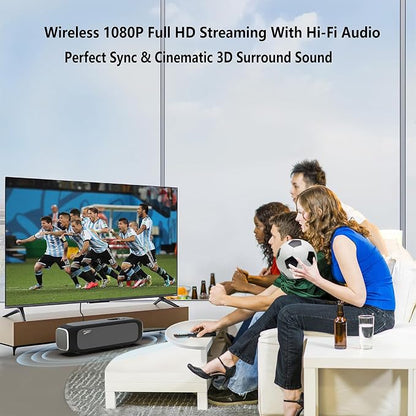 Karaoke Machine for TV with Dual Wireless Microphones, 6-Speaker Home Karaoke System, Screen Casting & HDMI 1080P Output,3D Surround Sound with DSP Audio, AI Hearing Protection for Kids & Family Party