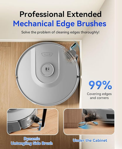 Robot Vacuum Cleaner 20,000Pa Robot Vacuum and Mop,90 Day Self Emptying Vacuum Robot,Lidar Navigation,5G/2.4GWiFi APP Aspirateur Robot,Self-Charging Robot Vacuums for Pet,Floor,Carpet R11Gray