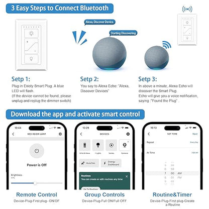 RGBZONE Smart Plug-in Dimmer Switch Compatible with Alexa for Dimmable Lamp