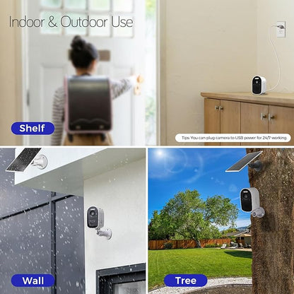 xmartO 4MP QHD WiFi6 Dual-Band Wireless Solar-Powered Indoor & Outdoor Home Security Camera