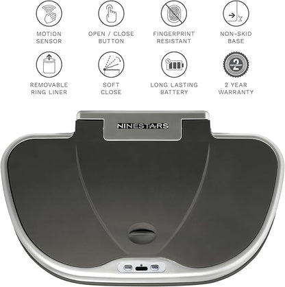 Ninestars DZT-70-R3 Motion Sensor Trash Can, Extra Large, Silver