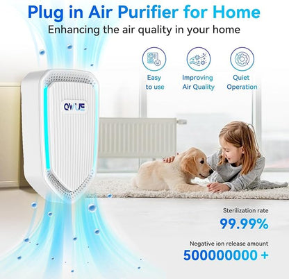 3 Pack Plug In Air Purifiers, Filterless Negative Ion Air Ionizers, Quiet Pet Odor Eliminator for Smoke, Dust, Cooking Smells, Air Purifiers for Bedroom, Litter Box, Kitchen, Bathroom