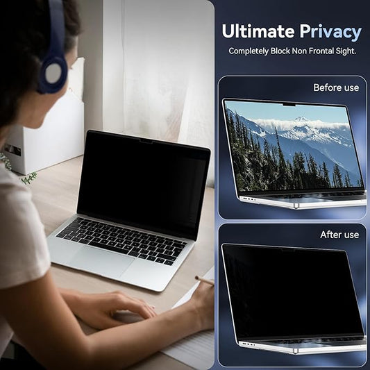 Magnetic Privacy Screen Protector Compatible with MacBook Pro 16 in (2021-2026, M1, M2, M3, M4, M5), Removable Anti Spy Blue Light Glare Shield Laptop Privacy Filter for Apple Mac Pro 16.2 in