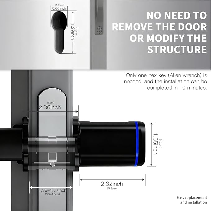 Intelligent Door Locks Fingerprint IC Card Key Cell Phone Application Household Intelligent Electronic Locks Applicable to Wooden Iron Security Door